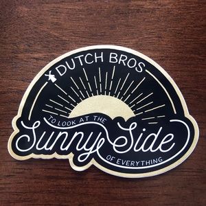 Dutch Brothers Sticker -Shimmer Yellow Sunny Side